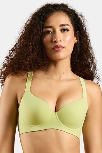 Buy Soie Padded Regular Wired Full Coverage T-Shirt Bra - Shadow Lime